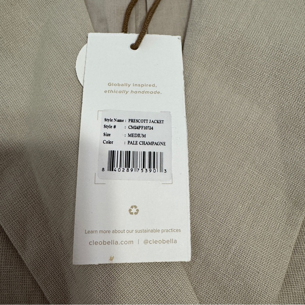 Cleobella Prescott Jacket/Blazer in Pale Champagne – Size Medium (NWT) - Picture 12 of 16
